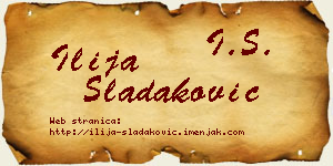Ilija Sladaković vizit kartica